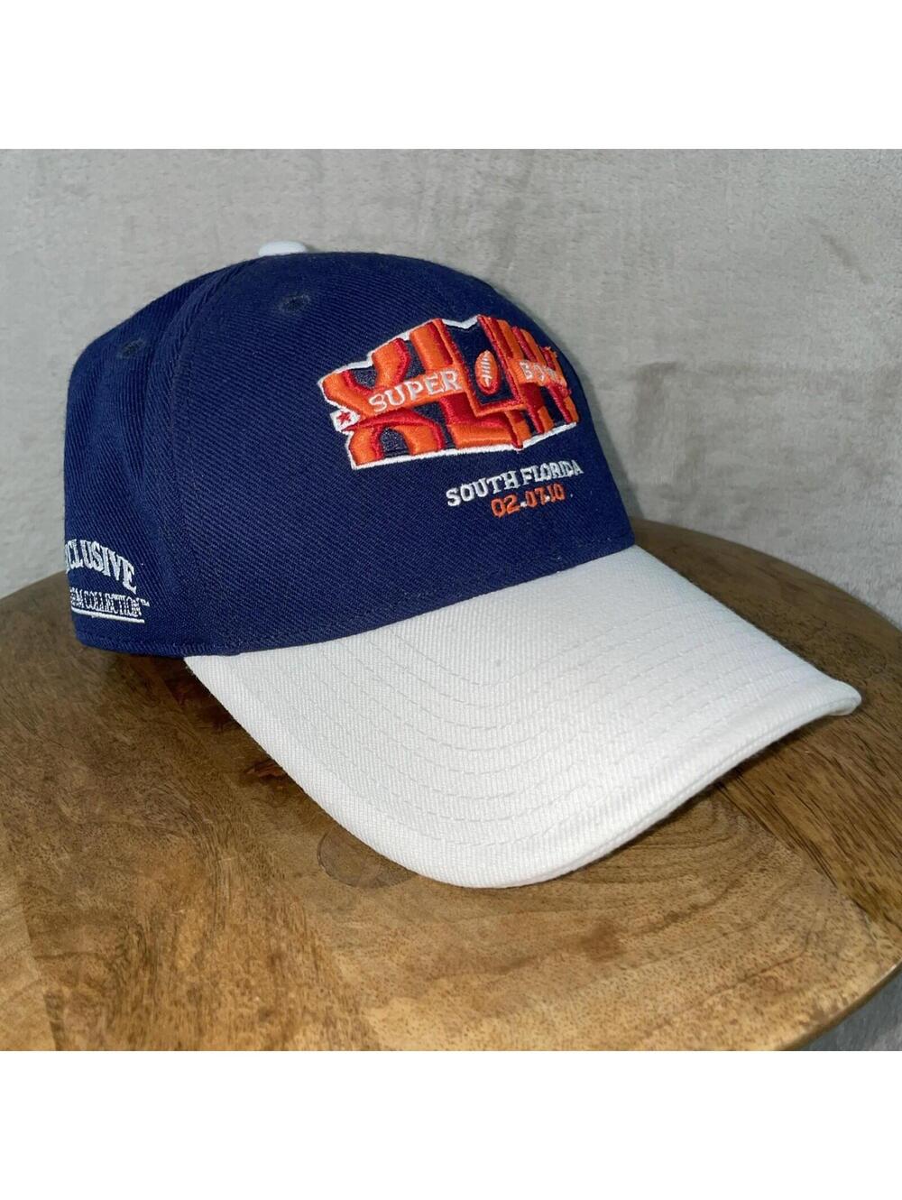 NEW Super Bowl XLIV Miami 2010 Adjustable Hat Blue White - NFL Apparel Reebok